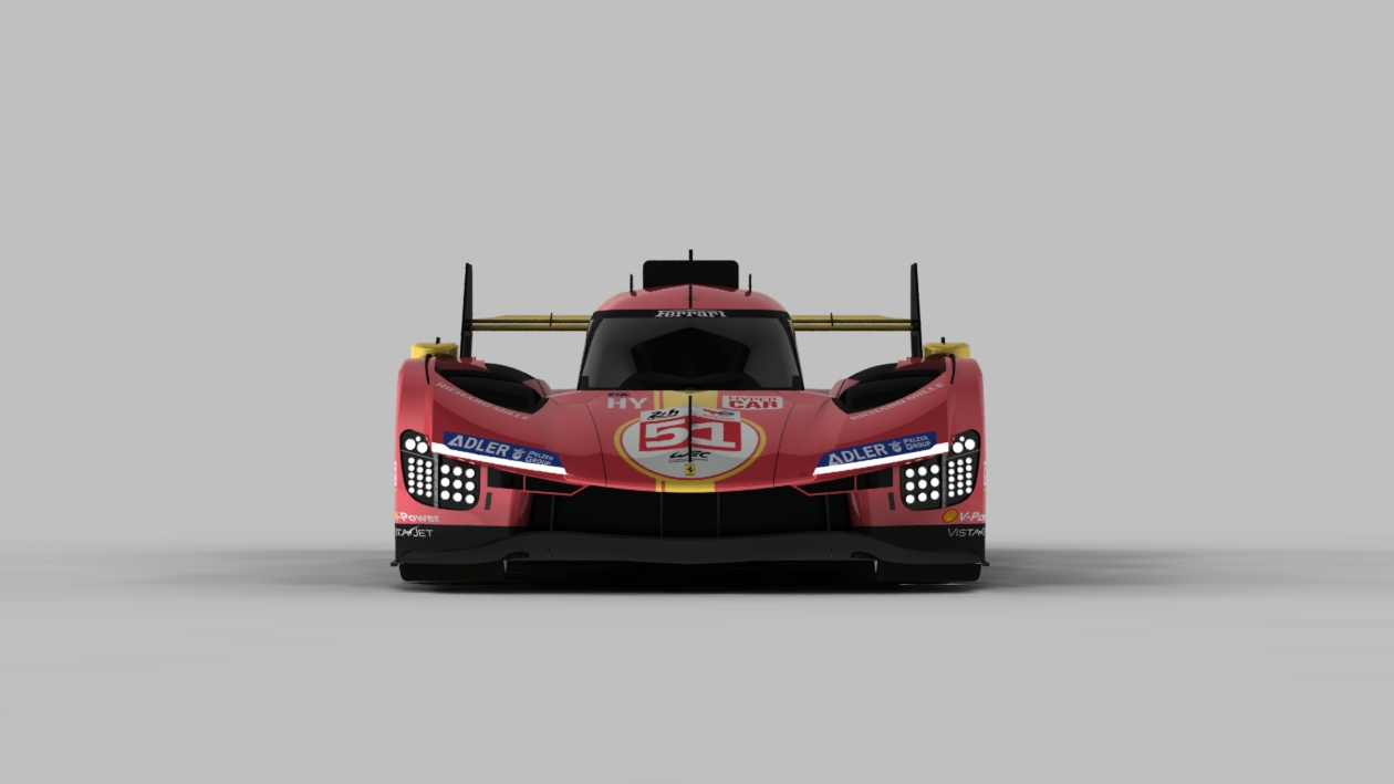 法拉利499P勒芒超级跑车造型3D图纸+Solidworks设计