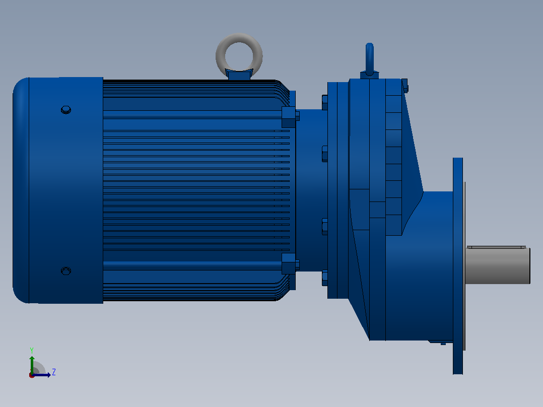 RXF127法兰轴伸式安装斜齿轮减速机RX127-Y37-4P-225S-M1-0°-Φ450左视图