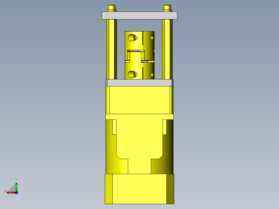 工件排出转台后视图