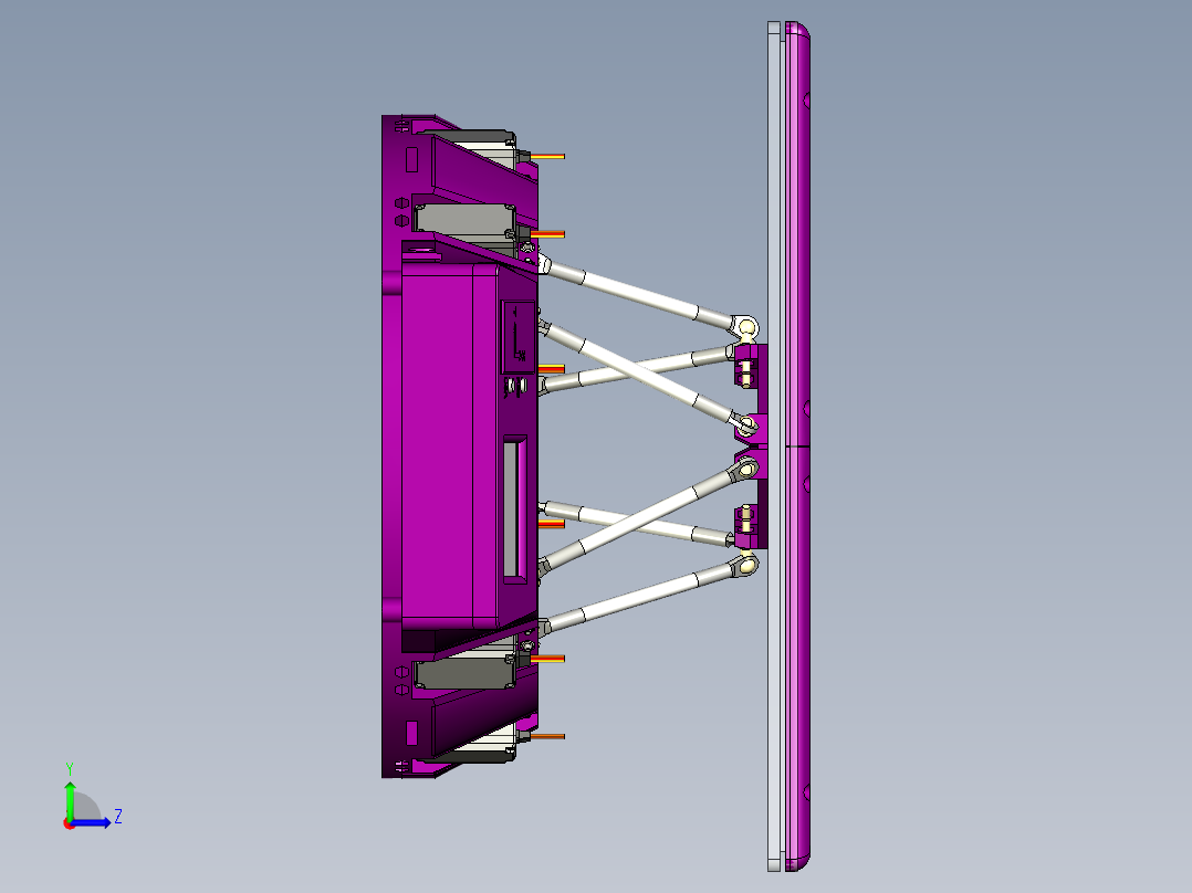 并联机器人6DOF 3D printed Stewart Platform INV左视图