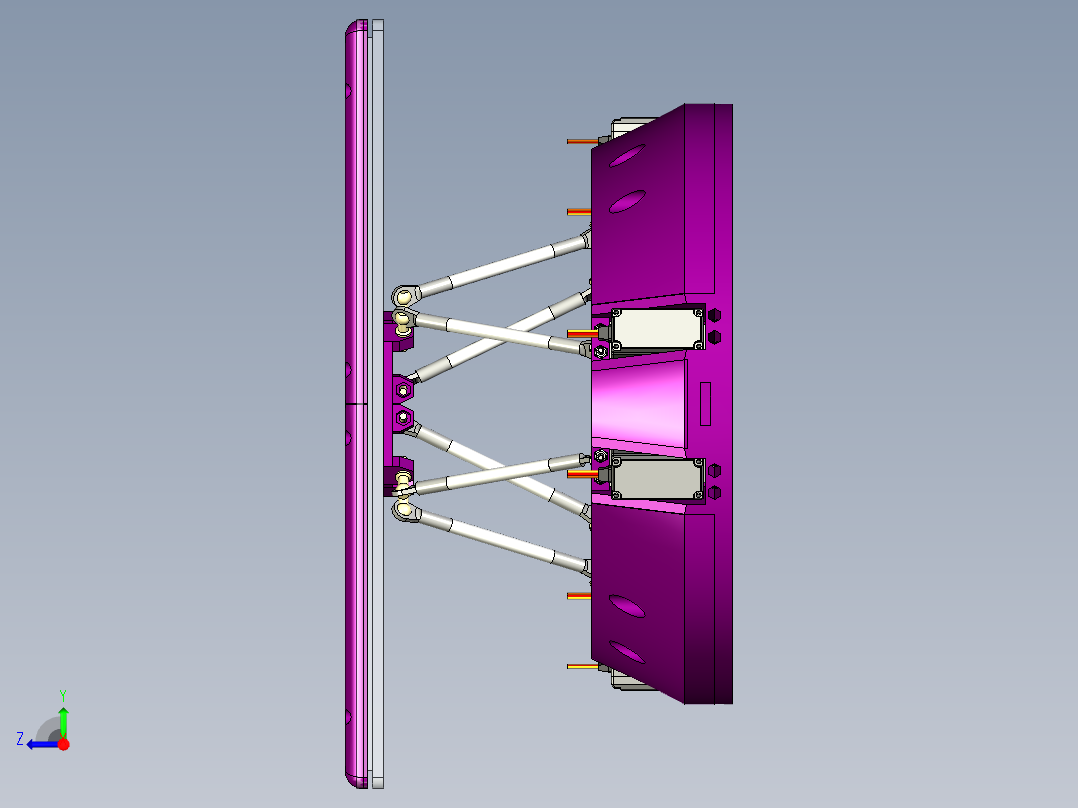 并联机器人6DOF 3D printed Stewart Platform INV右视图