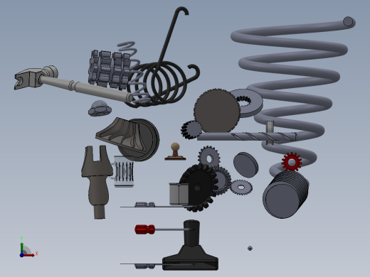 solidworks 组件的机器工具前视缩略图