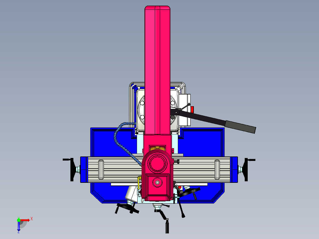 万能铣床俯视图