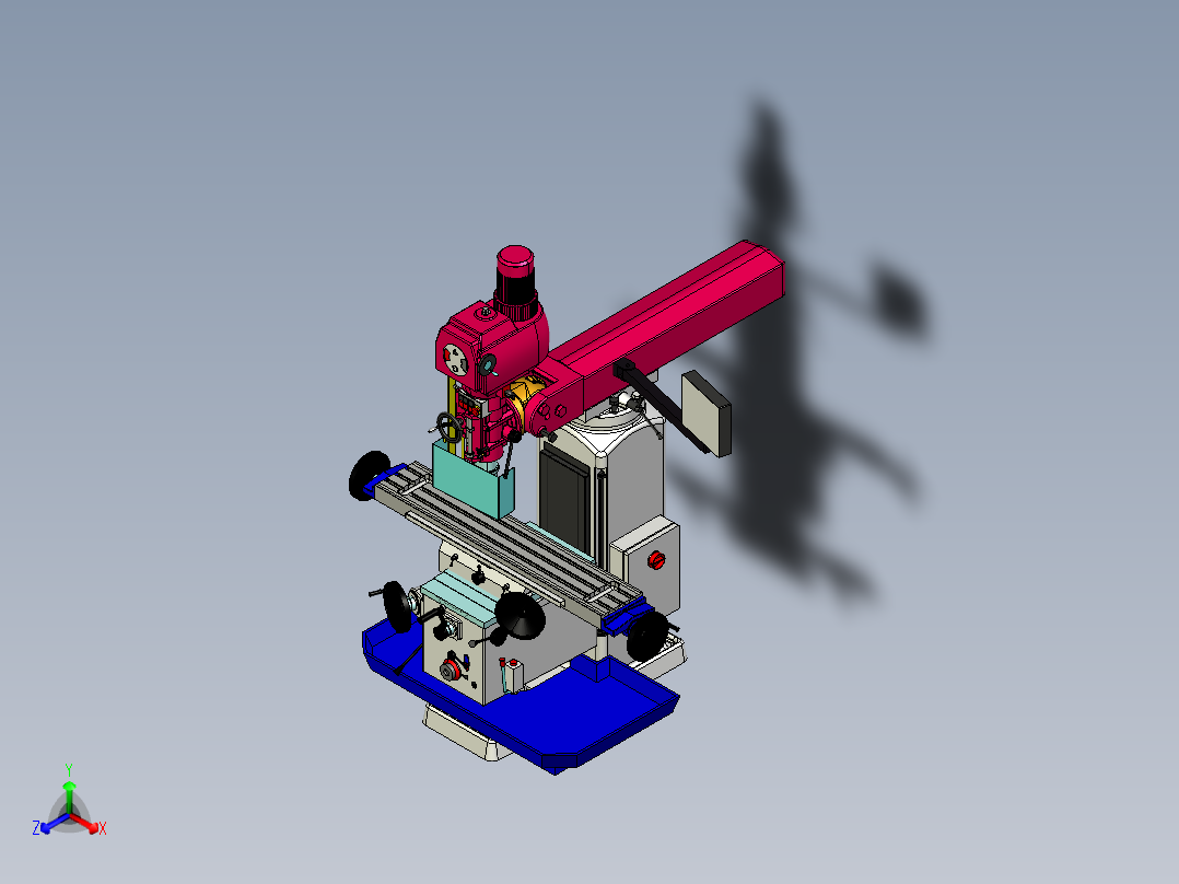 万能铣床正等轴测图