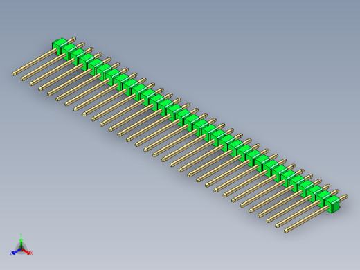 彩色公头100mil（2.54mm）系列-DS1021_green_1x32p_100mil_Type5_rev1.0