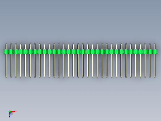 彩色公头100mil（2.54mm）系列-DS1021_green_1x32p_100mil_Type5_rev1.0俯视缩略图