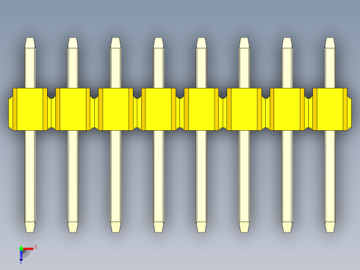 彩色公头100mil（2.54mm）系列-DS1021_yellow_2x08p_100mil_Type1_rev1.0俯视缩略图