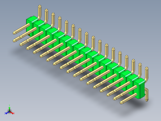 彩色公排针 100mil 2.54mm 系列-DS1022_green_34p_100mil_TypeSMT_rev1.0