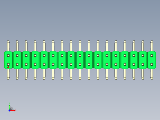 彩色公排针 100mil 2.54mm 系列-DS1022_green_34p_100mil_TypeSMT_rev1.0前视缩略图