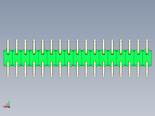 彩色公排针 100mil 2.54mm 系列-DS1022_green_34p_100mil_TypeSMT_rev1.0后视缩略图