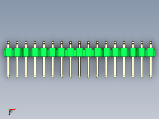 彩色公排针 100mil 2.54mm 系列-DS1022_green_34p_100mil_TypeSMT_rev1.0俯视缩略图
