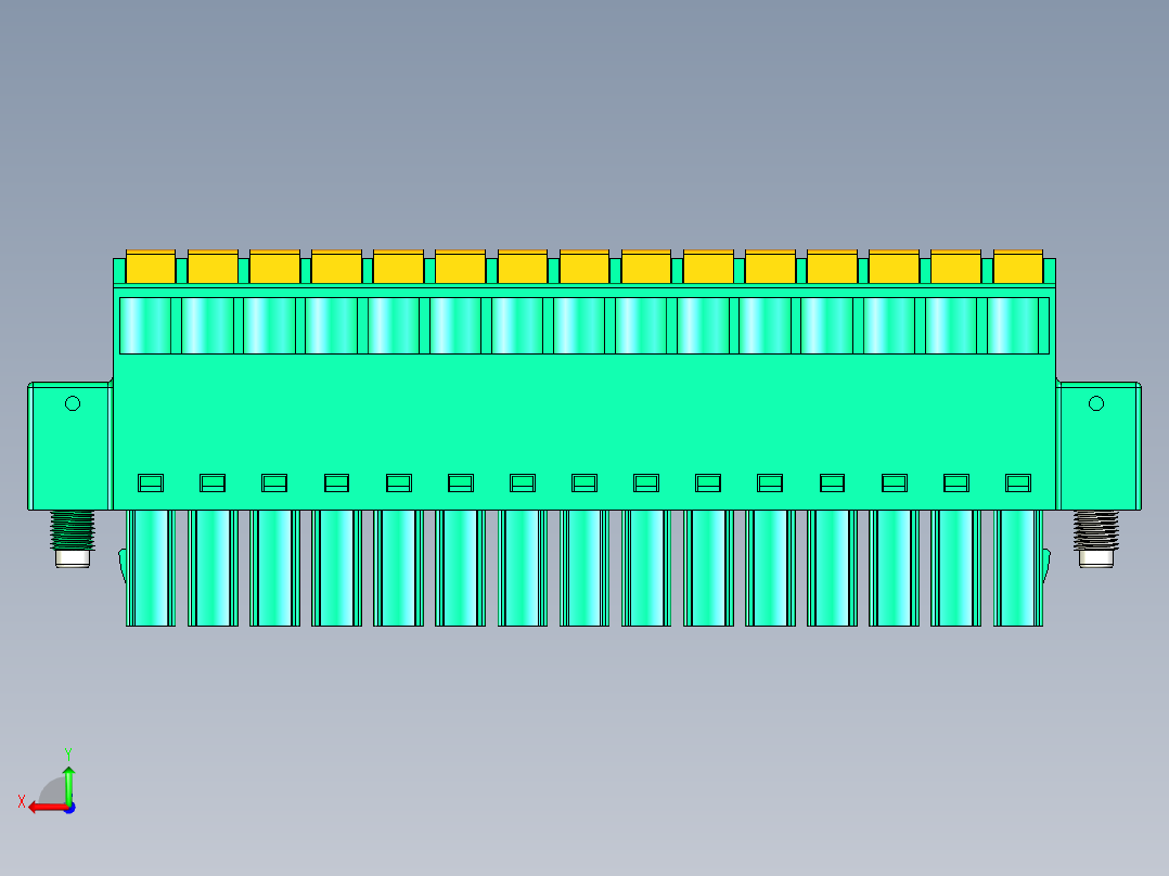 DEGSON 15EDG（公头） 3.5mm 螺钉锁紧，插拔式接线端子 FullPack-15EDGKDM-3.5-15P-14-00AH后视图