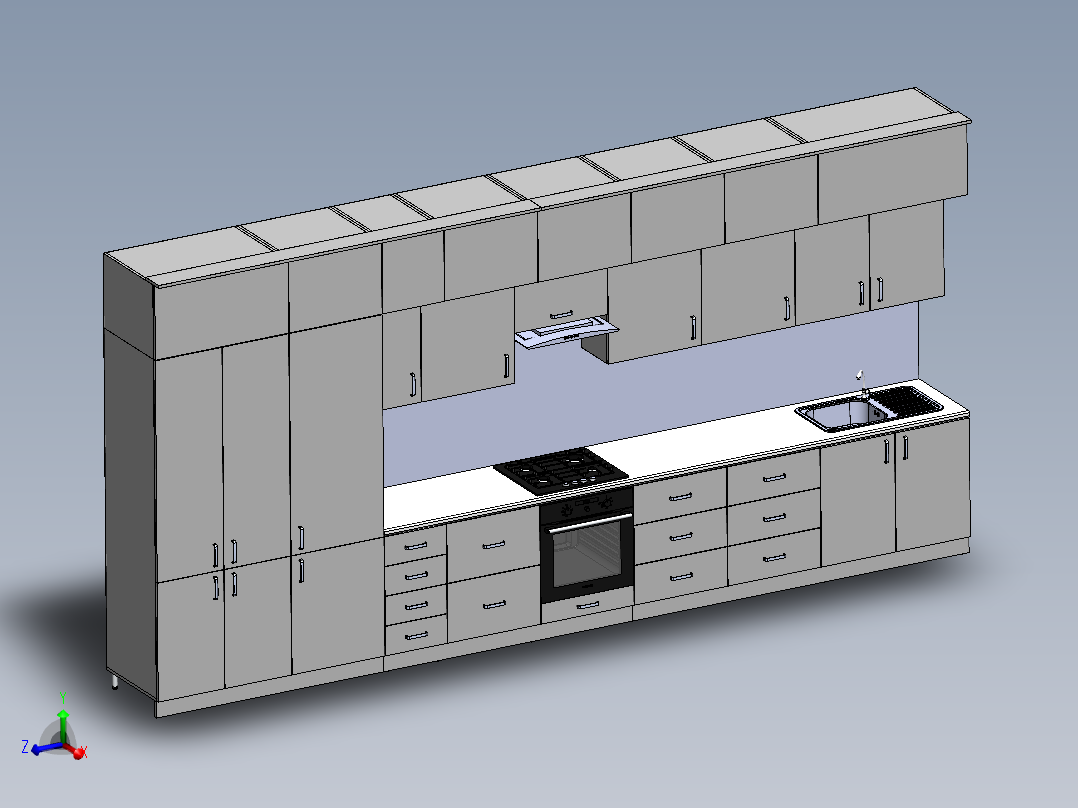整体厨房模型图