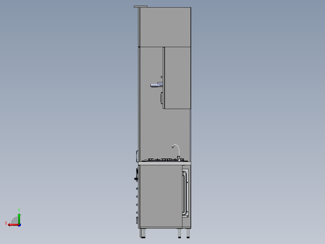 整体厨房模型图后视图