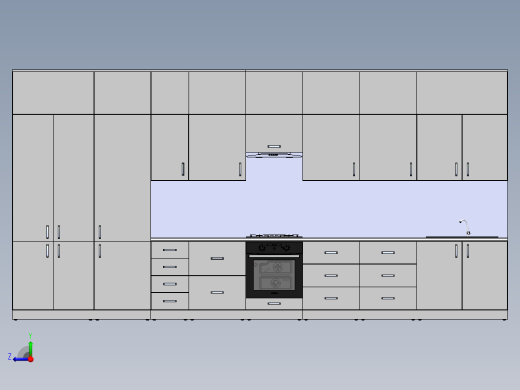 整体厨房模型图右视缩略图