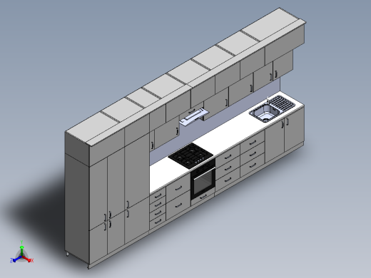 整体厨房模型图正等轴测缩略图