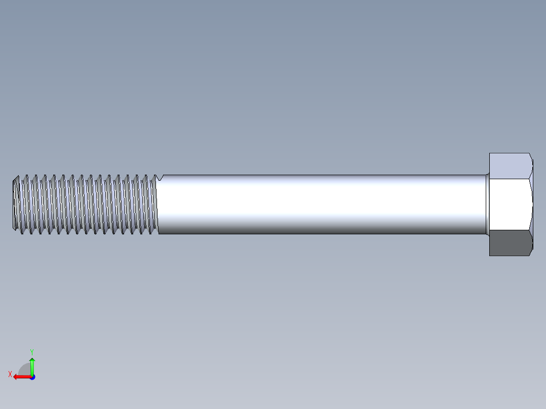 UNC 六角螺栓-Hex Bolt 0.500-13 x 4后视图