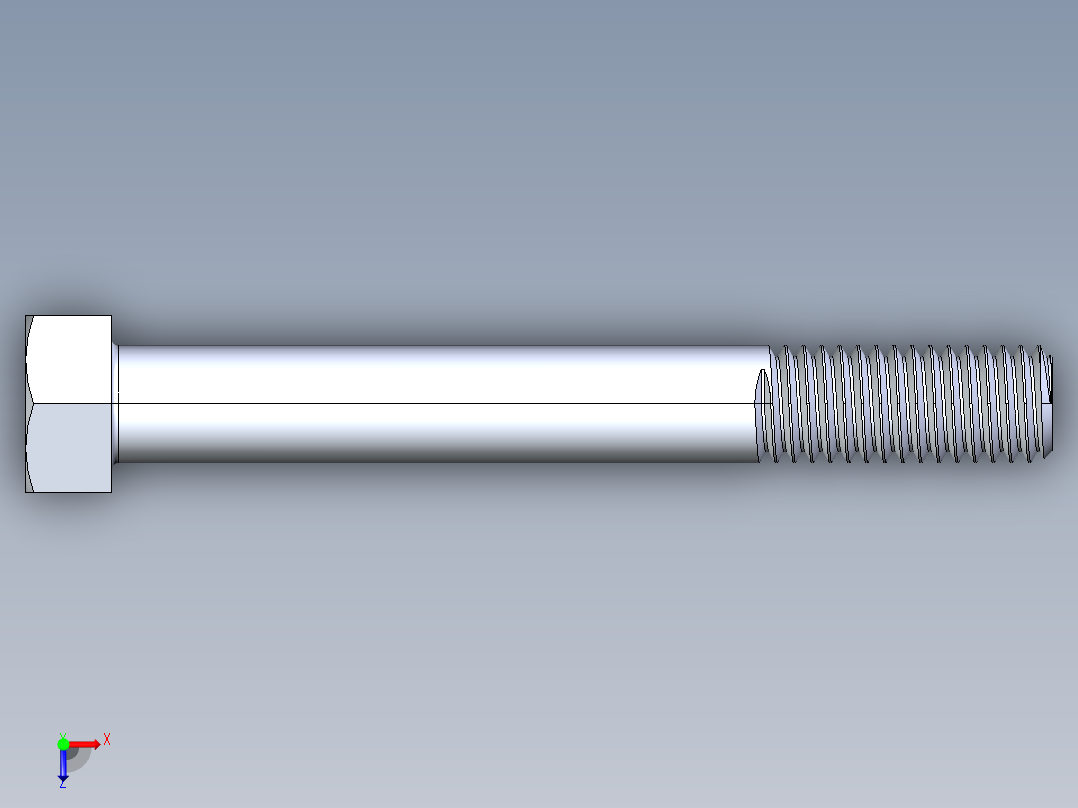 UNC 六角螺栓-Hex Bolt 0.500-13 x 4俯视图