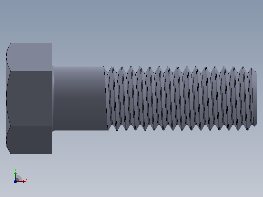 UNC 六角螺栓-Hex Bolt 0.625-11 x 2.SLDPRT前视图