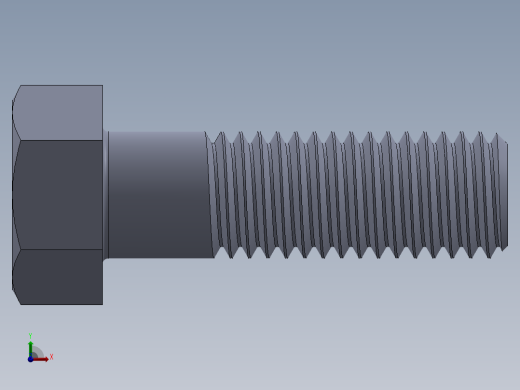 UNC 六角螺栓-Hex Bolt 0.625-11 x 2.SLDPRT前视缩略图