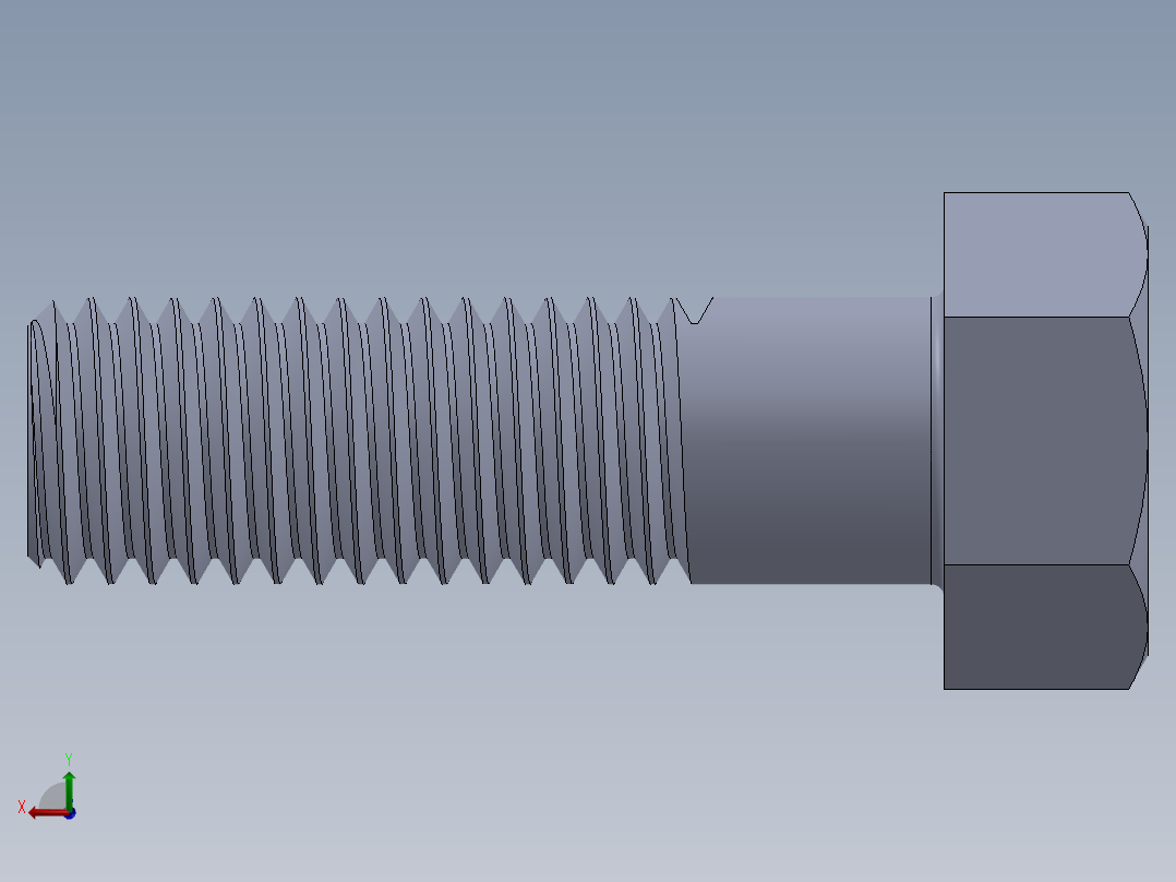 UNC 六角螺栓-Hex Bolt 0.625-11 x 2.SLDPRT后视图