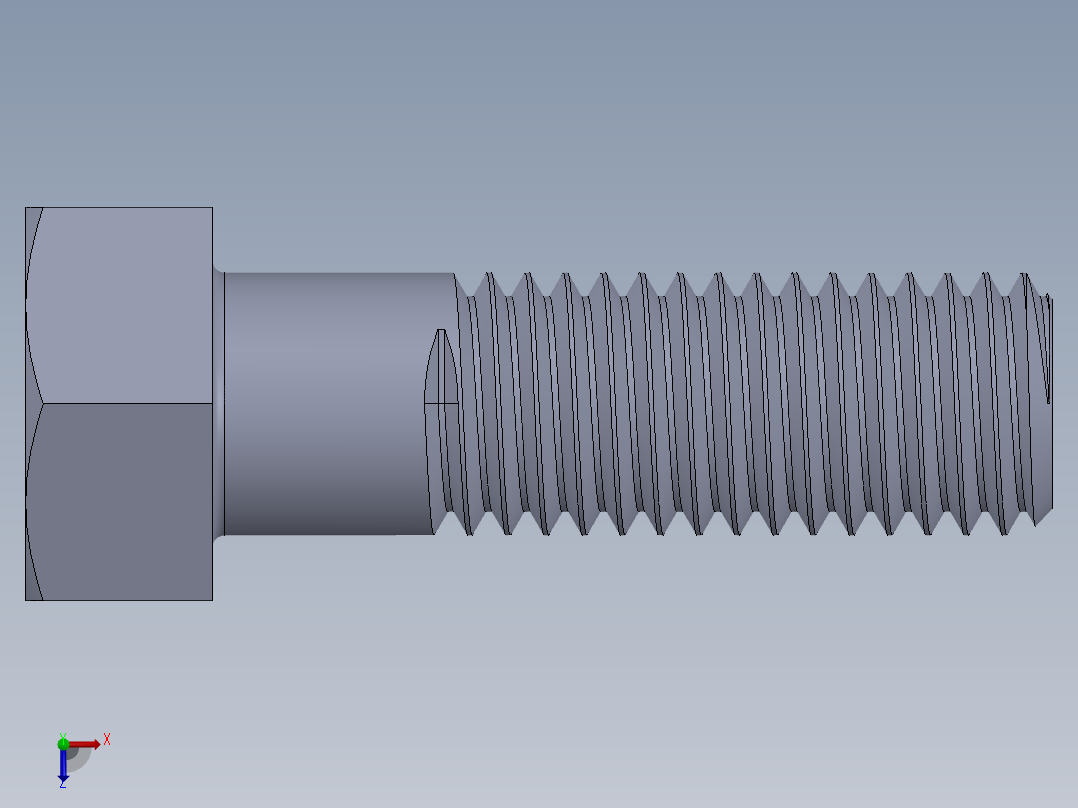 UNC 六角螺栓-Hex Bolt 0.625-11 x 2.SLDPRT俯视图