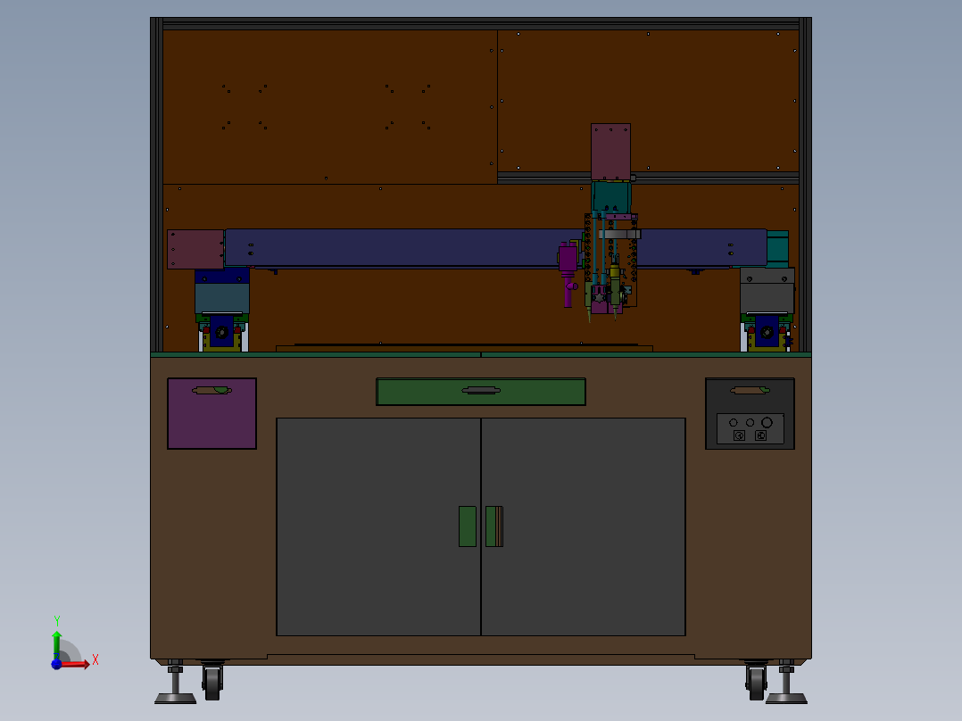 一台三轴点胶机前视图