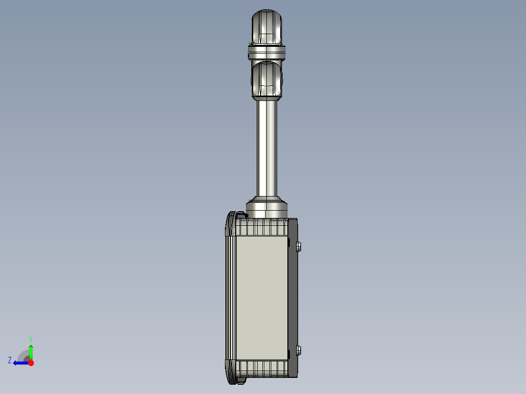 向下锤子墙座+转角+转角+箱体连接器+控制箱右视图