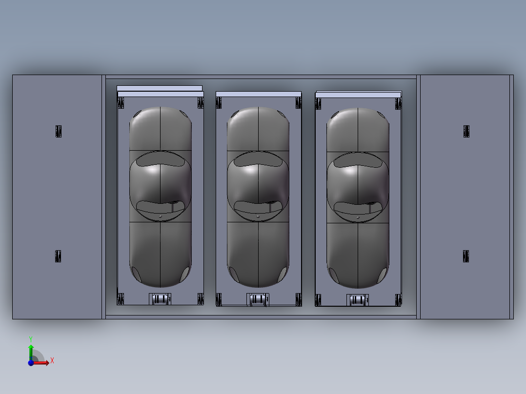 P119-电梯式立体车库设计及三维SolidWorks前视图