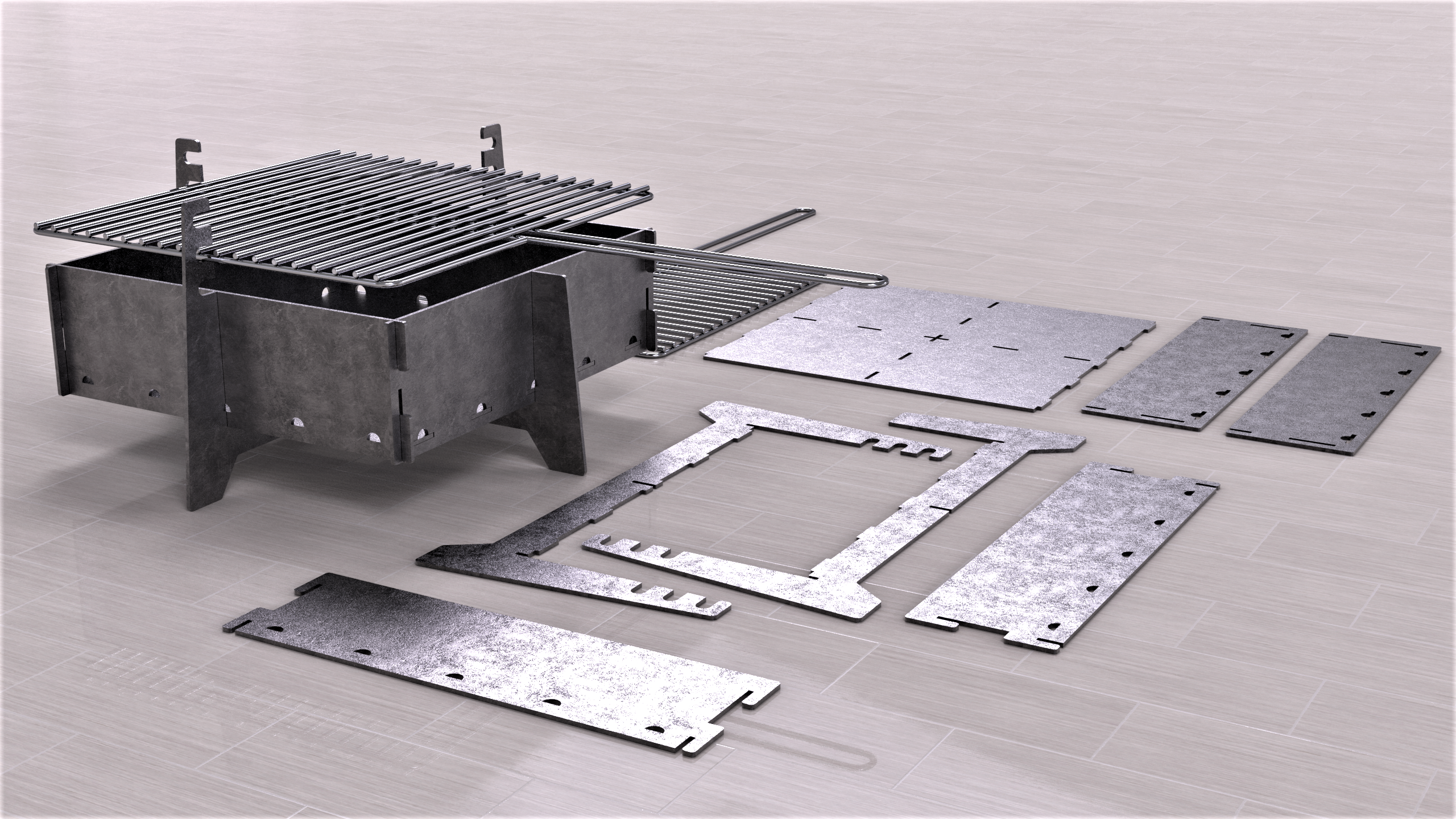 “平板包装”设计烧烤