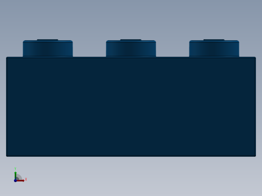 乐高套装 4421基本积木-300223 Bright Blue Brick 2 x 3.SLDPRT前视缩略图