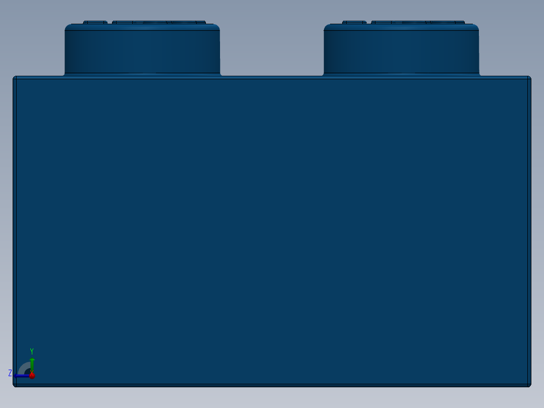 乐高套装 4421基本积木-300223 Bright Blue Brick 2 x 3.SLDPRT右视图