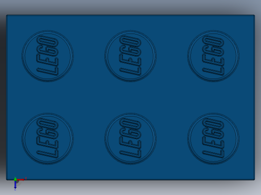 乐高套装 4421基本积木-300223 Bright Blue Brick 2 x 3.SLDPRT俯视缩略图