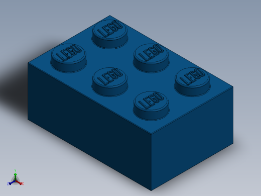 乐高套装 4421基本积木-300223 Bright Blue Brick 2 x 3.SLDPRT正等轴测缩略图