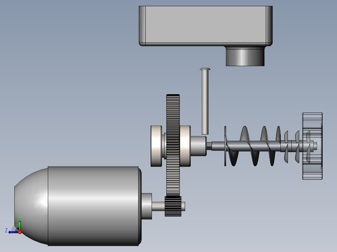 绞肉机模型右视图