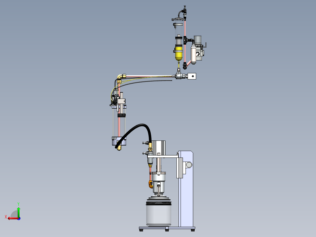 液压油泵管路后视图