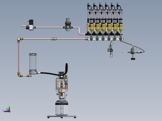 液压油泵管路右视缩略图