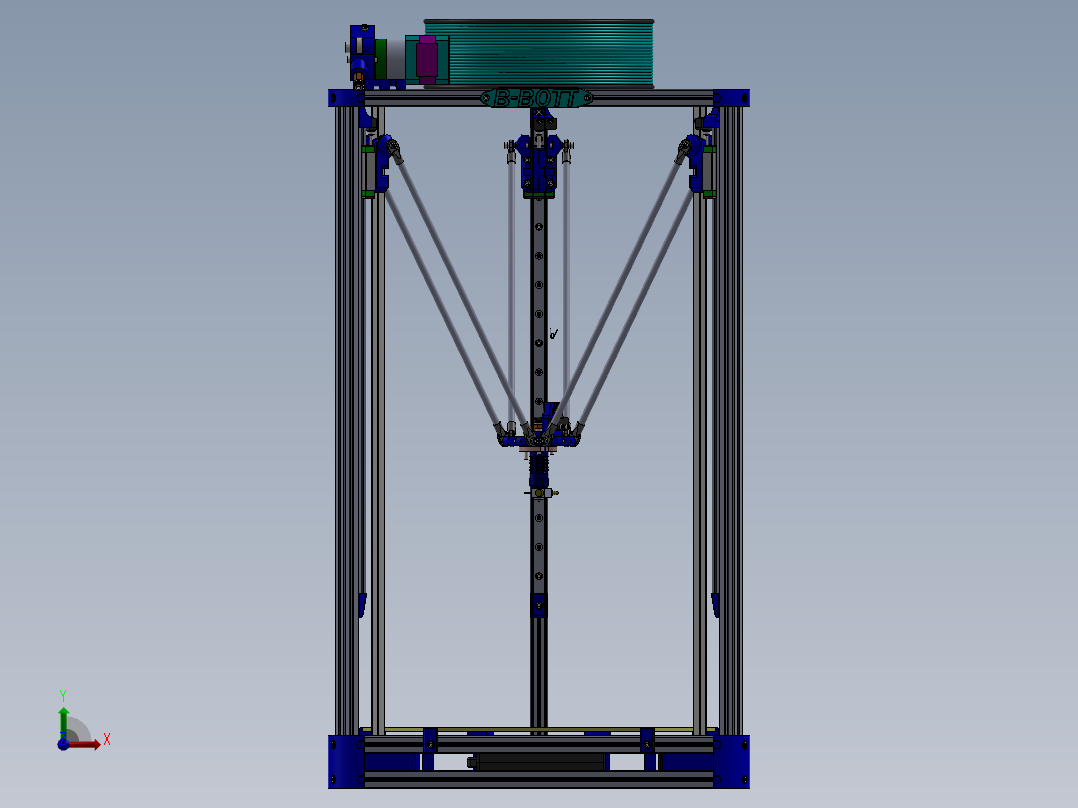 高智能化三角洲3D打印机前视图