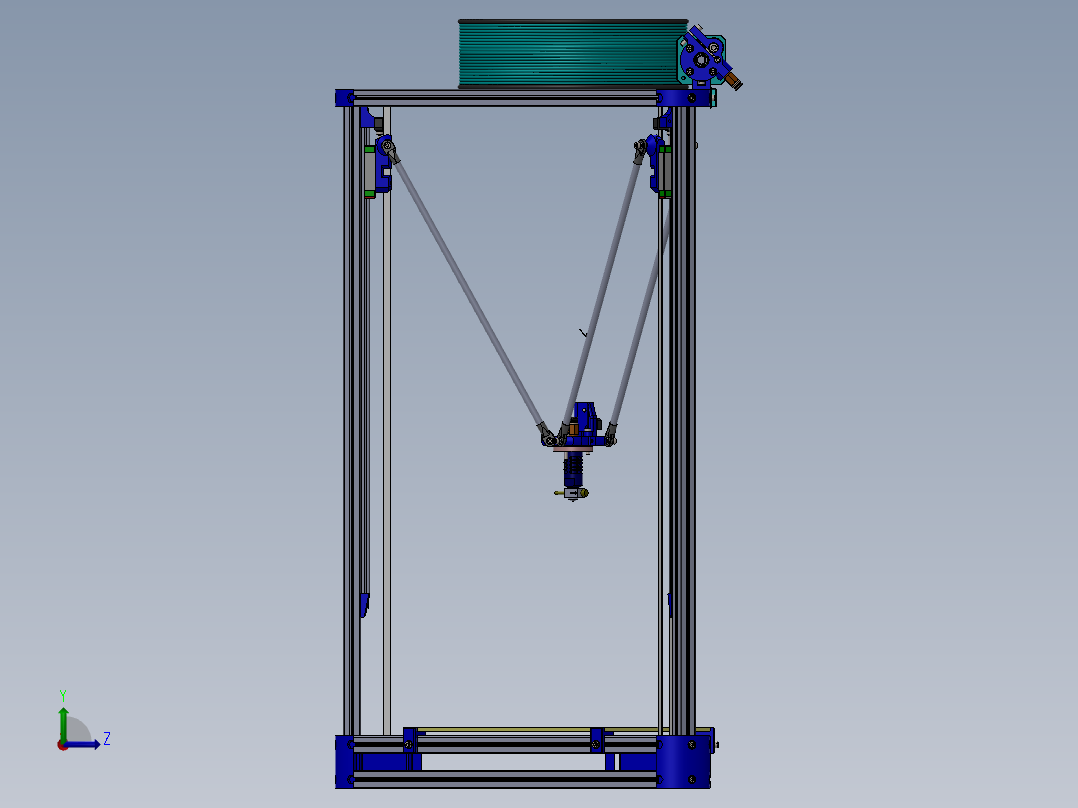 高智能化三角洲3D打印机左视图