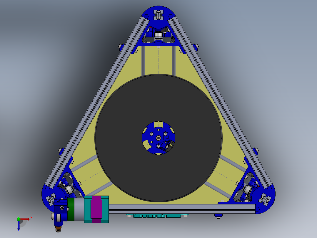 高智能化三角洲3D打印机俯视图