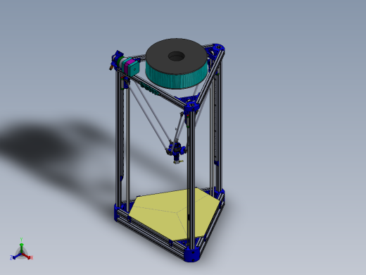 高智能化三角洲3D打印机正等轴测缩略图