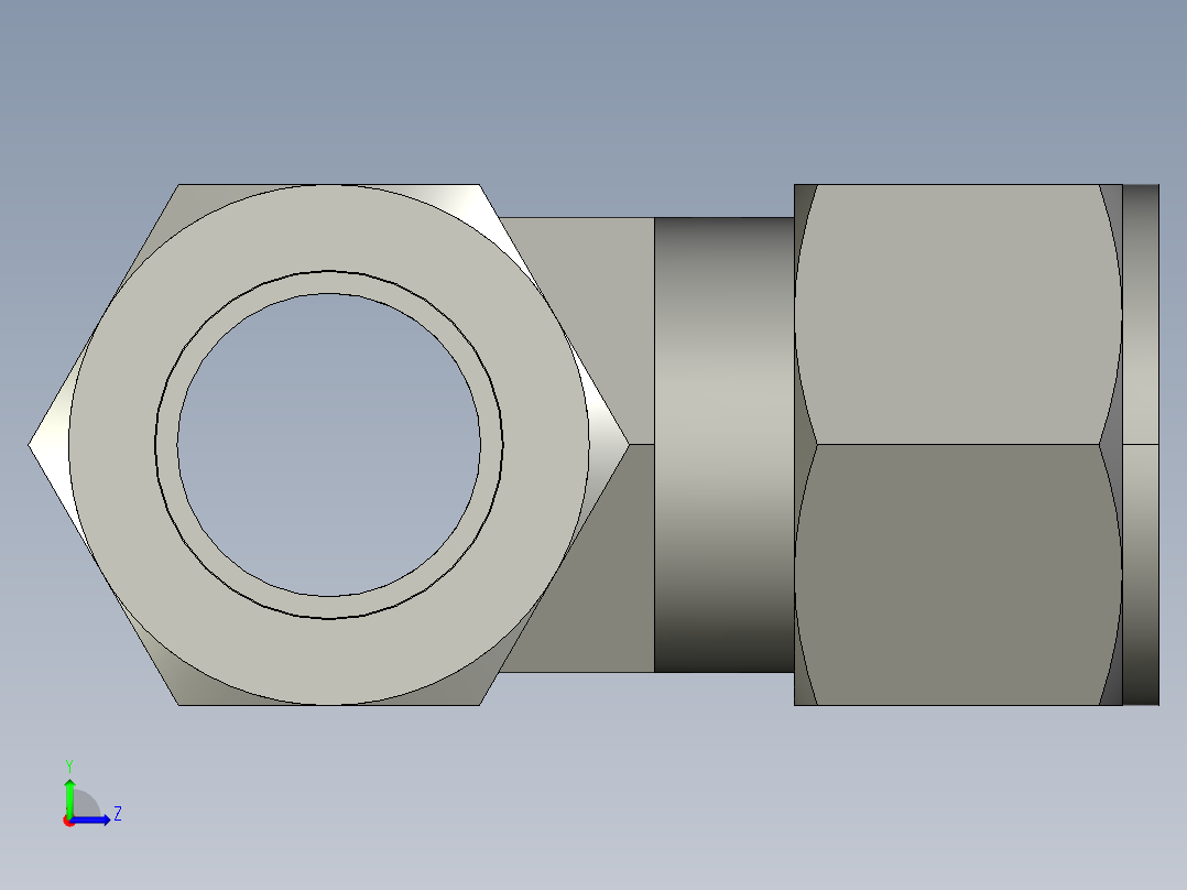 卡套式工业通用硬管接头16_jbu-s左视图