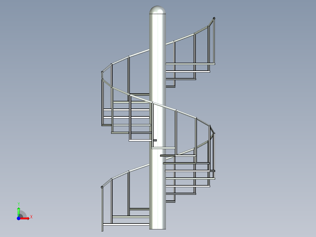 旋转楼梯前视图