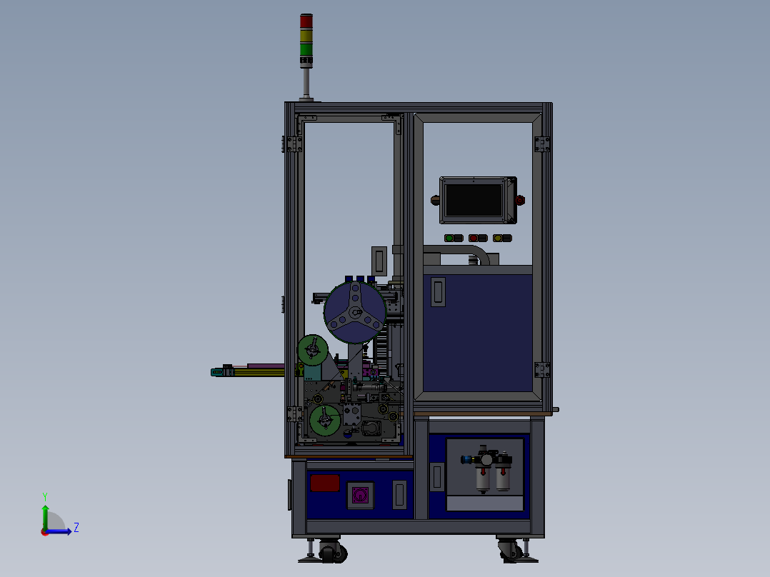双工位贴提拉手胶纸机sw18可编辑左视图