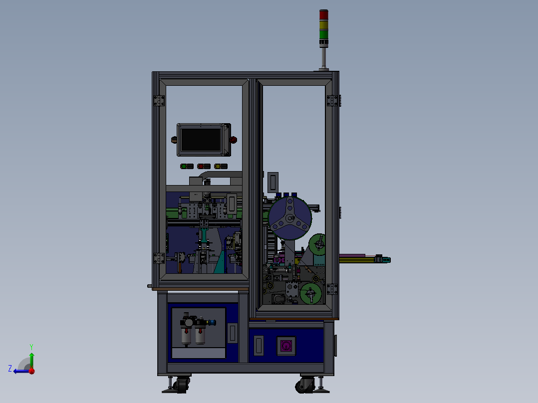 双工位贴提拉手胶纸机sw18可编辑右视图