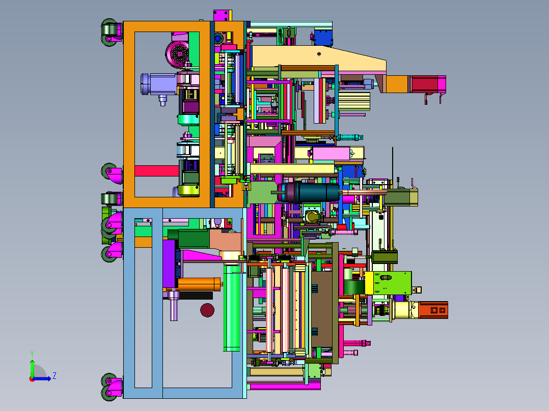 聚合物电池封底角封装定位装置左视图