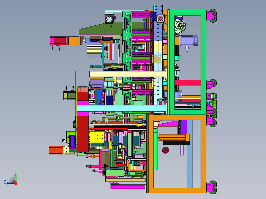 聚合物电池封底角封装定位装置右视图