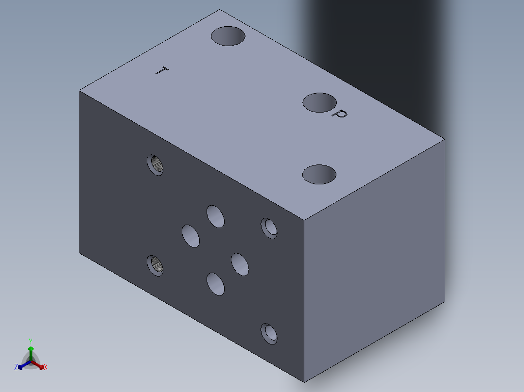 定制液压块正等轴测图