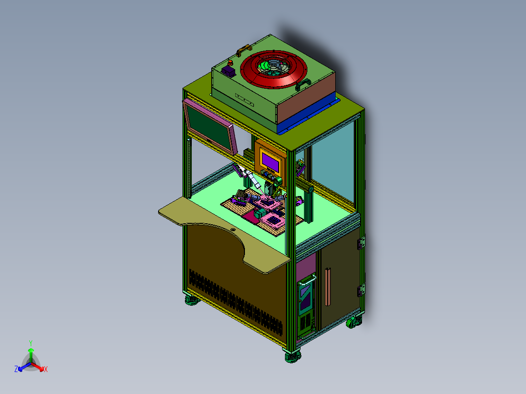 电子产品外壳丝印检测设备正等轴测图