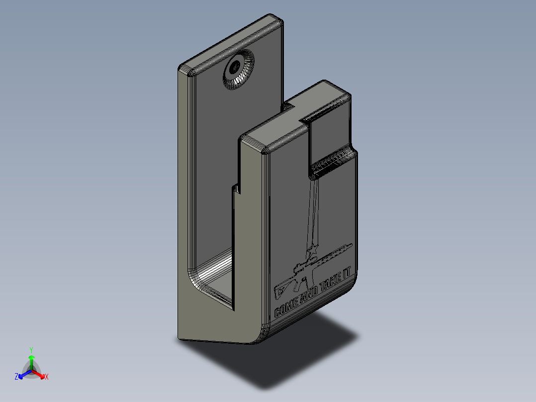 增强现实设备壁挂支架正等轴测图